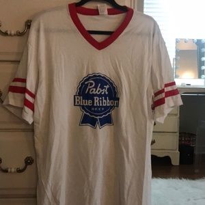 v neck pabst blue ribbon t-shirt